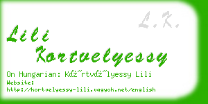 lili kortvelyessy business card